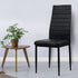 Set of 4 Dining Chairs PVC Leather Black Dinner Seating Set High Back
